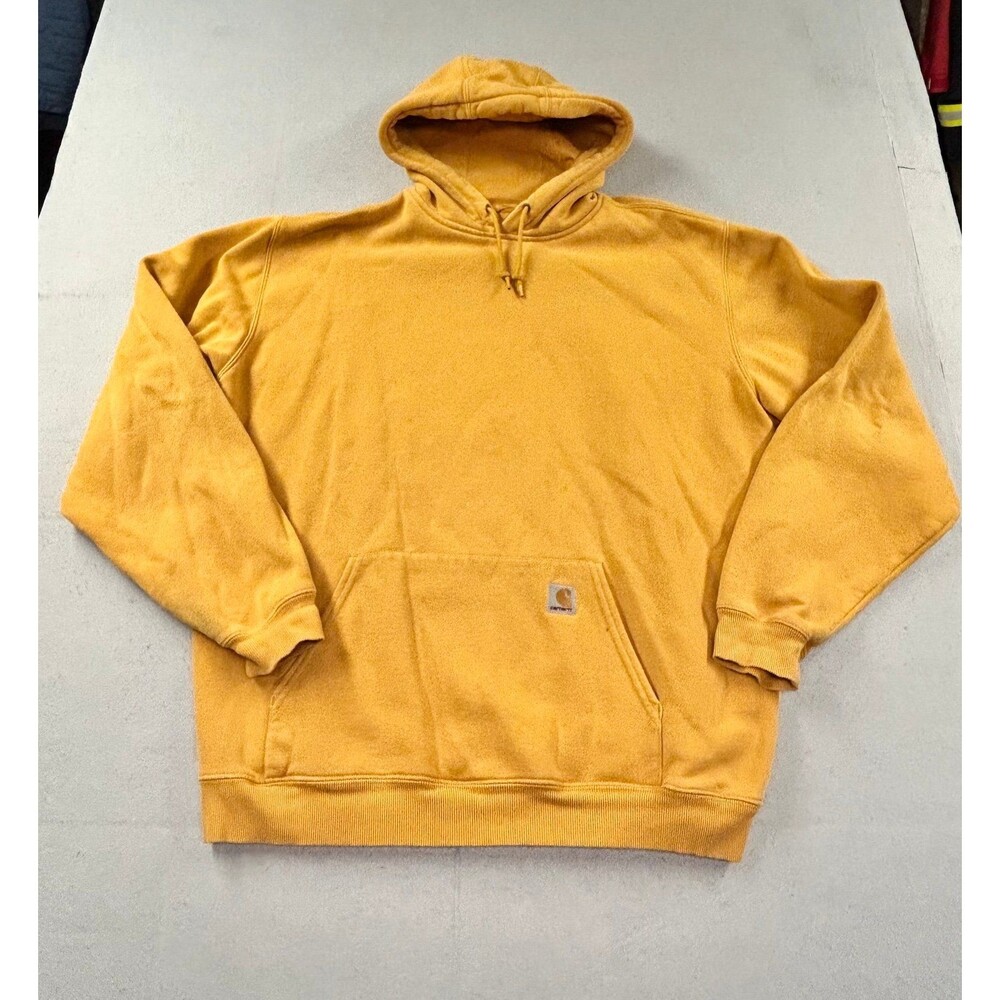Vintage Y2K Carhartt Hoodie Men's Brown Heavyweight Sweatshirt Fleece K184